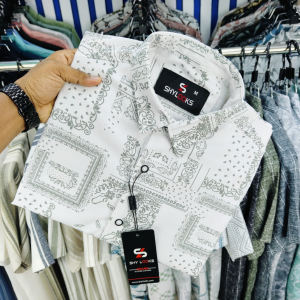 Luxury Popcorn Half Sleeve Print Shirt | STV010