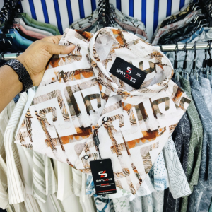 Luxury Popcorn Half Sleeve Print Shirt | STV015